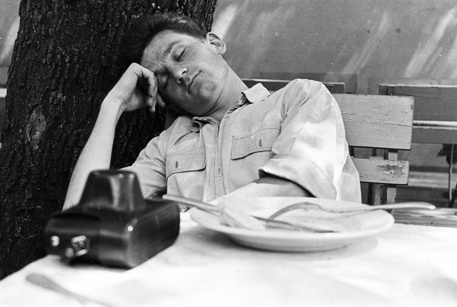 1960, Török Kálmán, camera, sleeping, prop up the head, Fortepan #295042