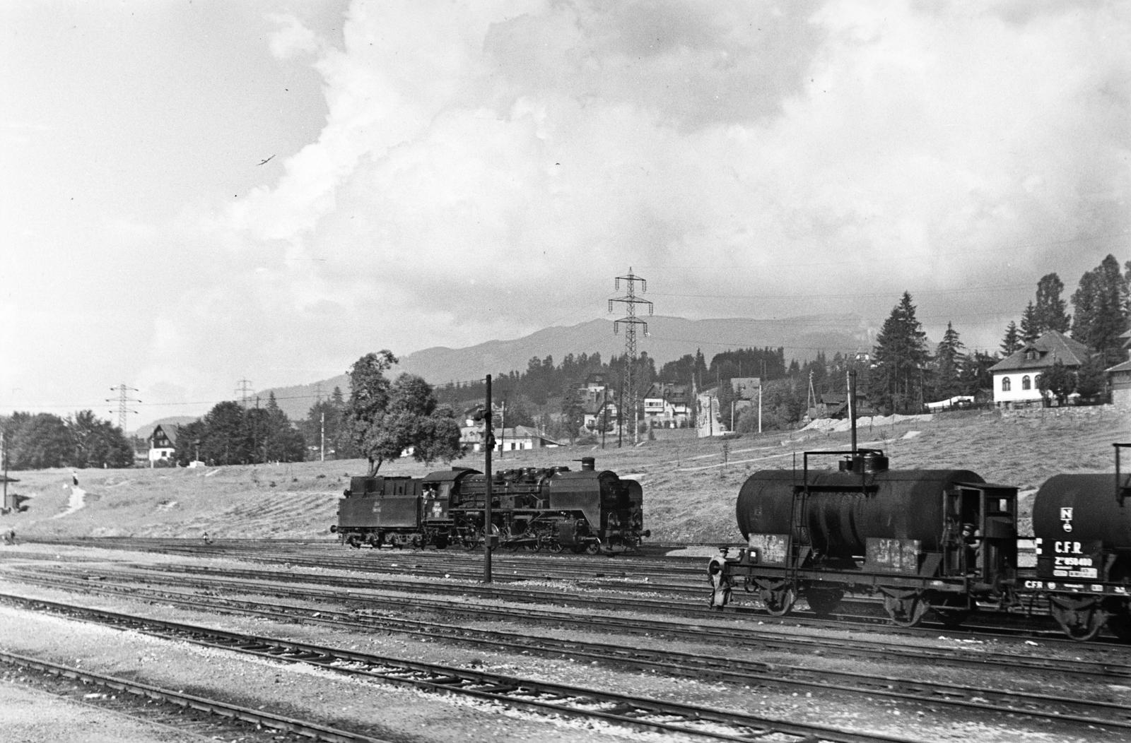Románia, Predeál, vasútállomás., 1963, Török Kálmán, tartálykocsi, gőzmozdony, Fortepan #295063
