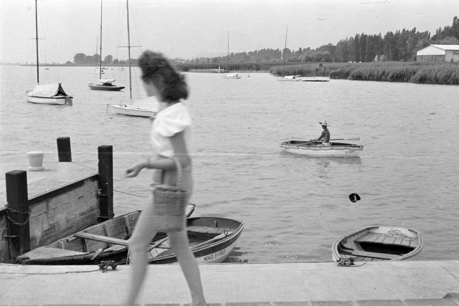 Magyarország, Balatonfüred, kikötő., 1958, Török Kálmán, csónak, Fortepan #295169