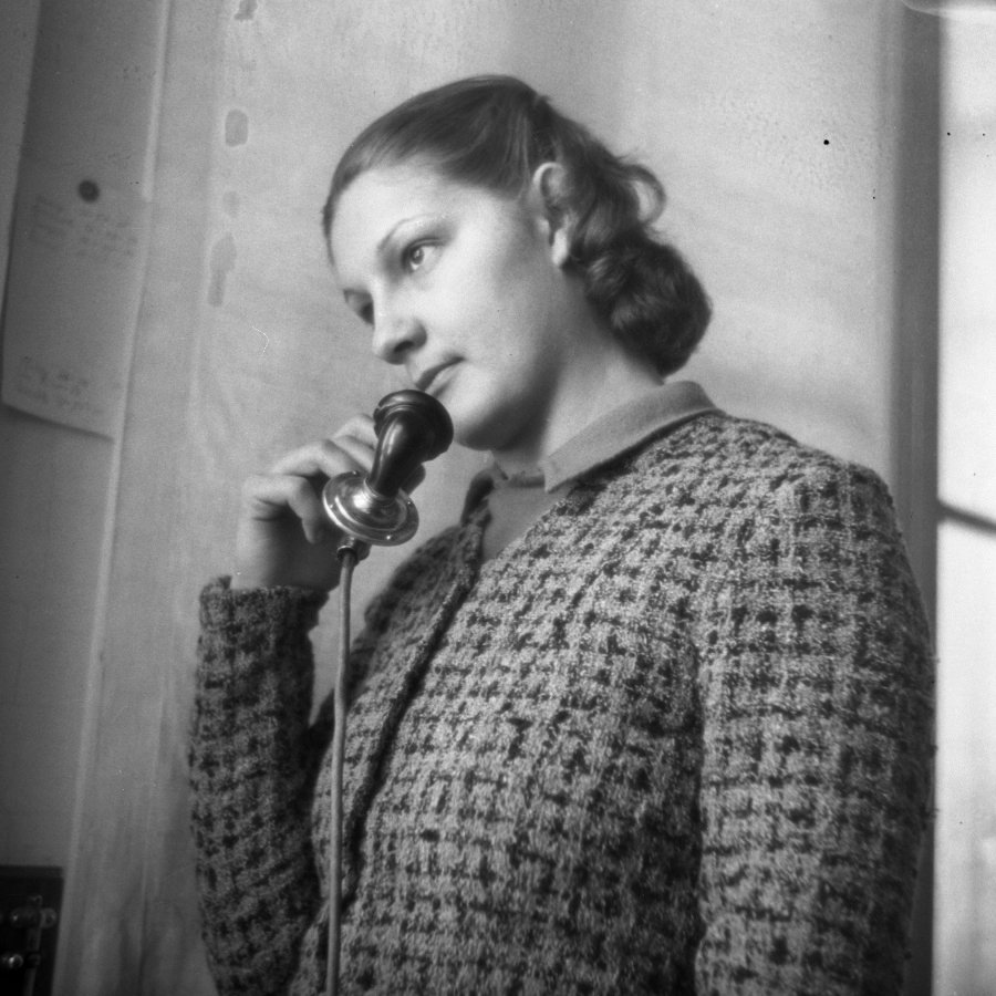 1937, Kölcsey Ferenc Dunakeszi Városi Könyvtár / Petanovits fényképek, telephone, lady, Fortepan #29522