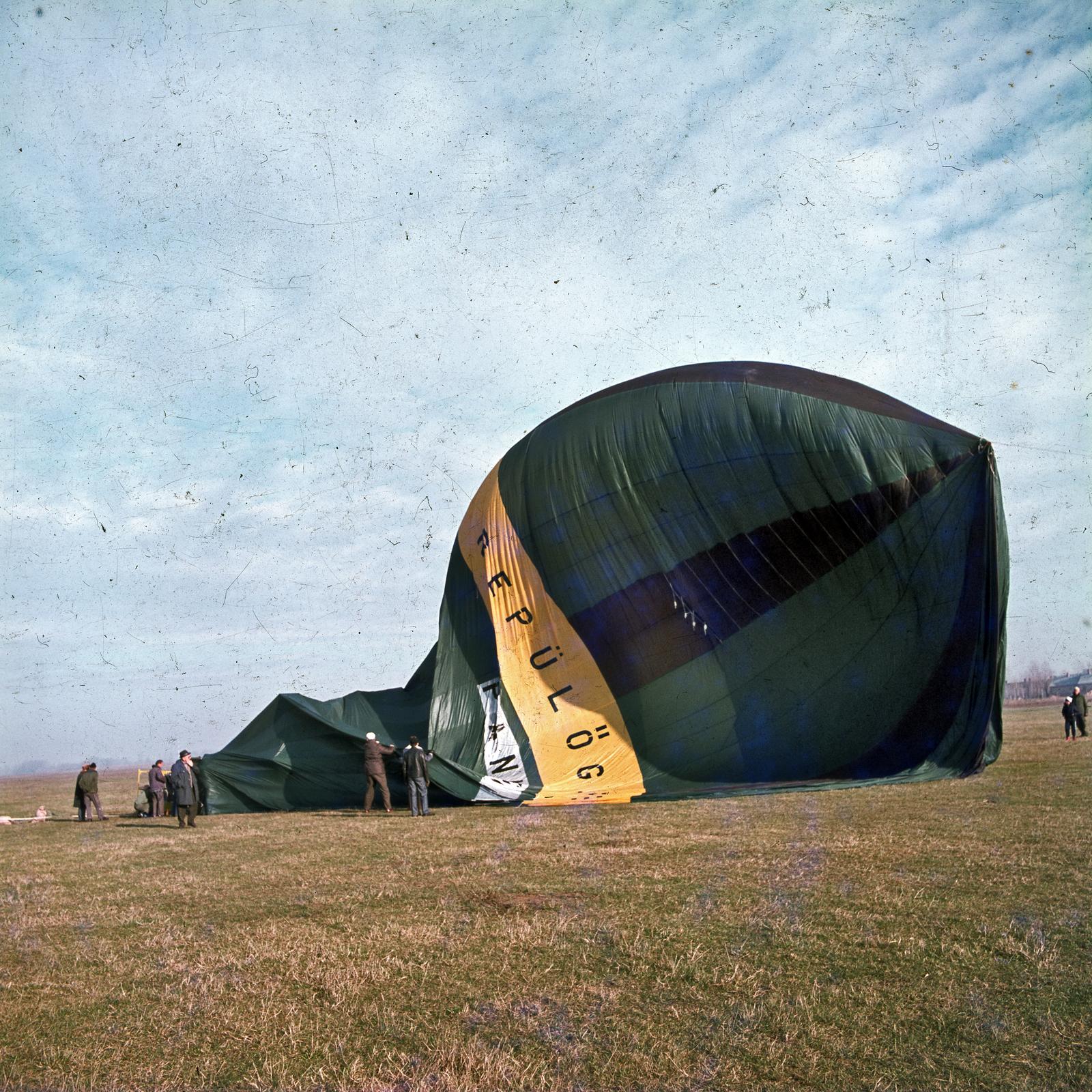 1976, Hózer Benjamin, colorful, hot air balloon, Fortepan #295465
