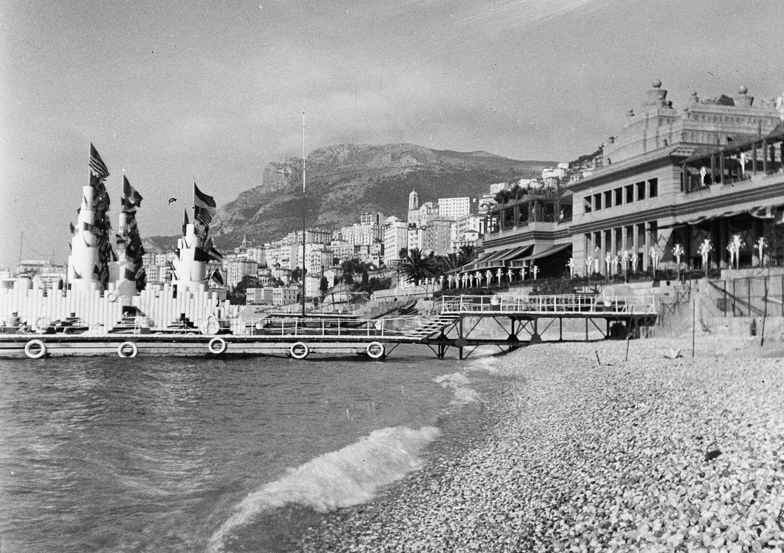 Monaco, jobbra a Sporting Club d'été épülete., 1934, Karsai Kata, Fortepan #295540