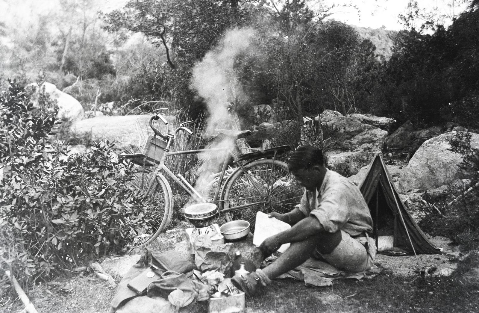 1934, Karsai Kata, steam, dixie, sitting on the ground, Fortepan #295562