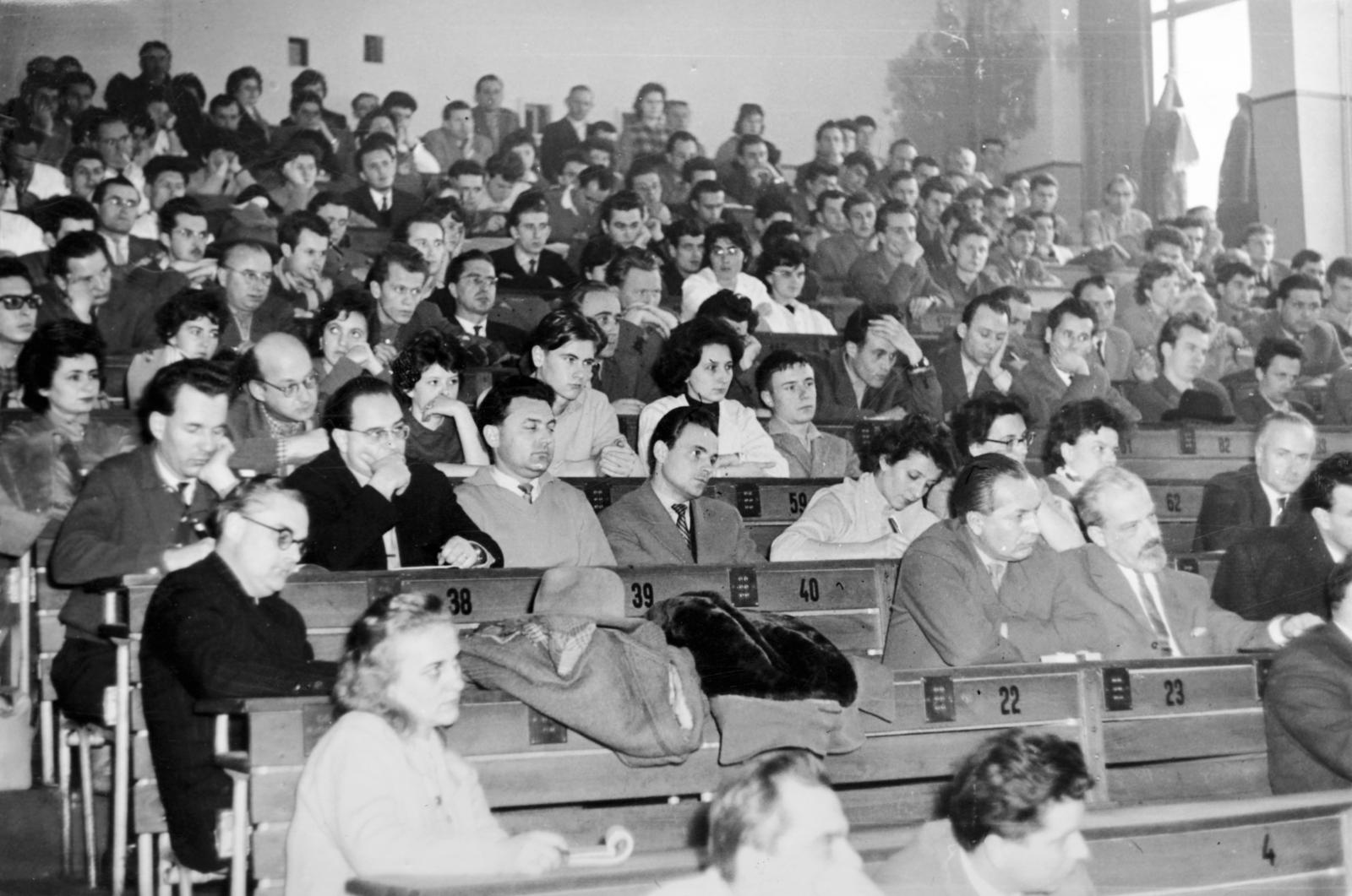 Hungary, Veszprém, Veszprémi Vegyipari Egyetem (később Pannon Egyetem), előadóterem., 1955, Polinszky Tibor, Fortepan #295645