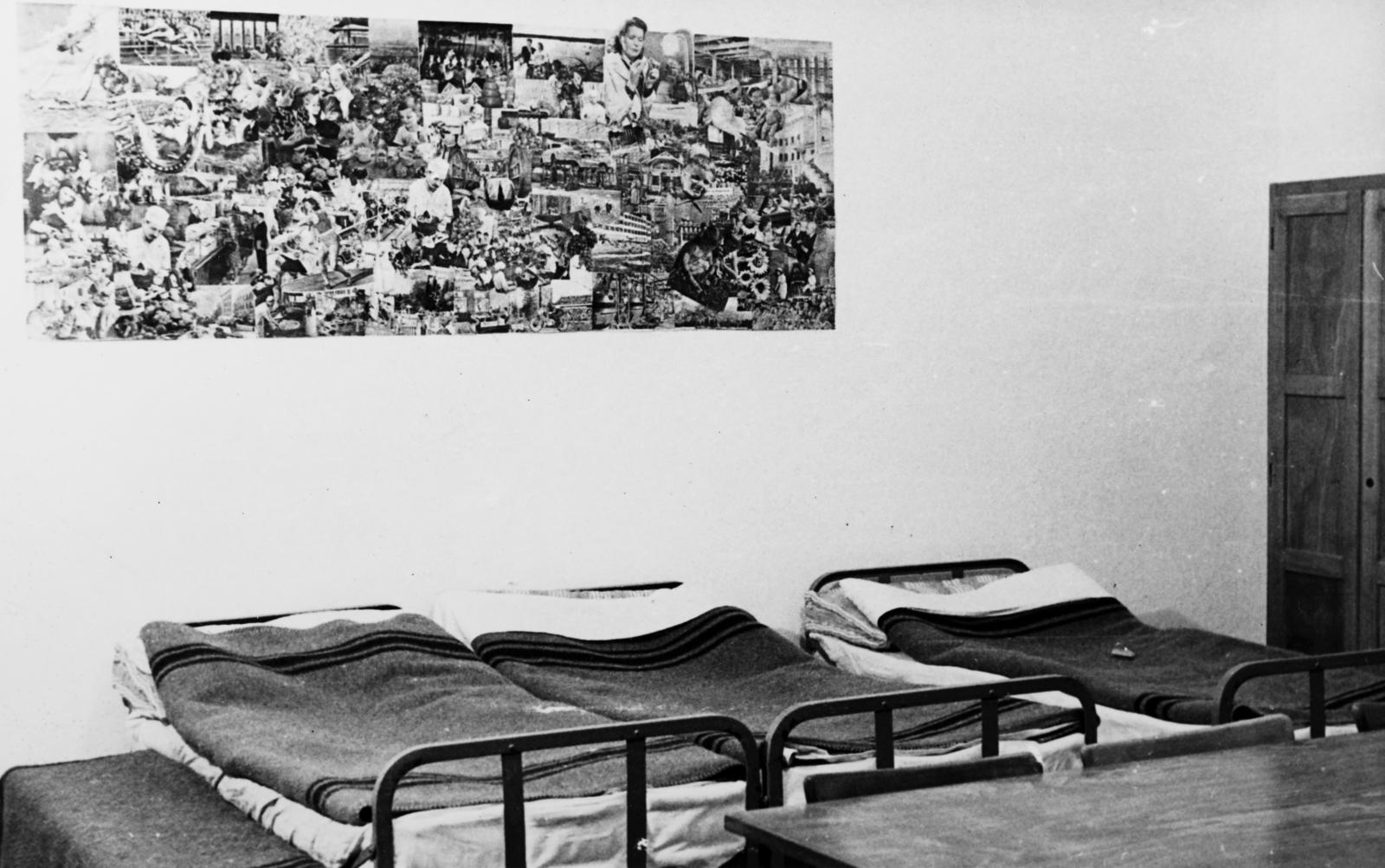 Hungary, Veszprém, a Budapesti Műszaki Egyetem Veszprémre kihelyezett nehézvegyipari karának, a Davidikum épületében berendezett egyetemi kollégium egyik szobája., 1949, Polinszky Tibor, Fortepan #295674