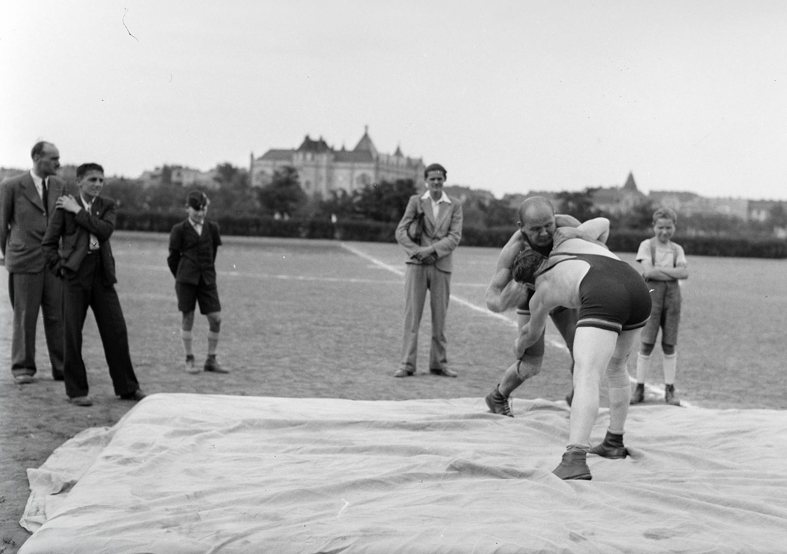 1941, Száraz Miklós György, birkózás, Fortepan #295710