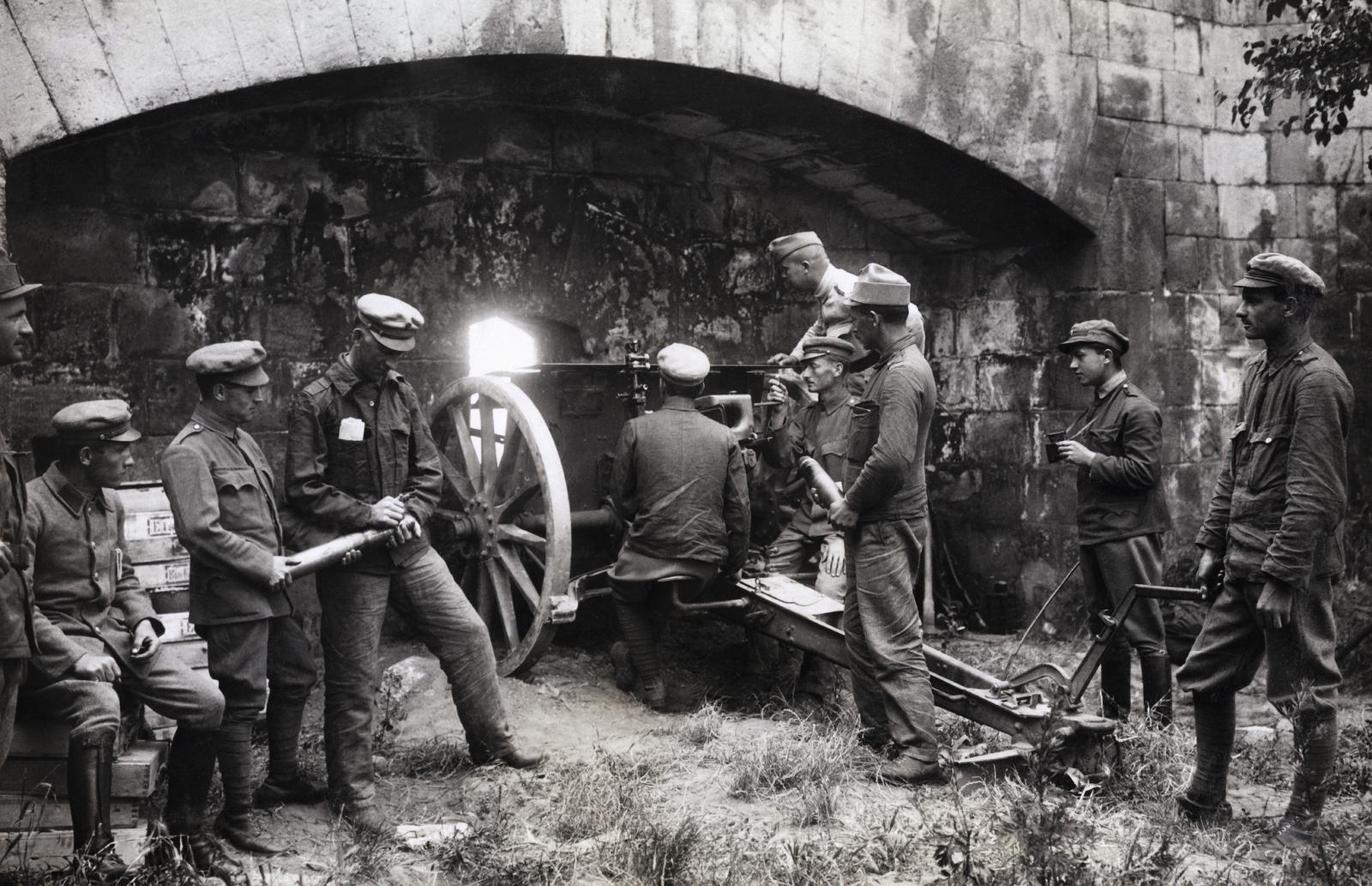 1919, Kieselbach Galéria, cannon, battlement, Fortepan #295987