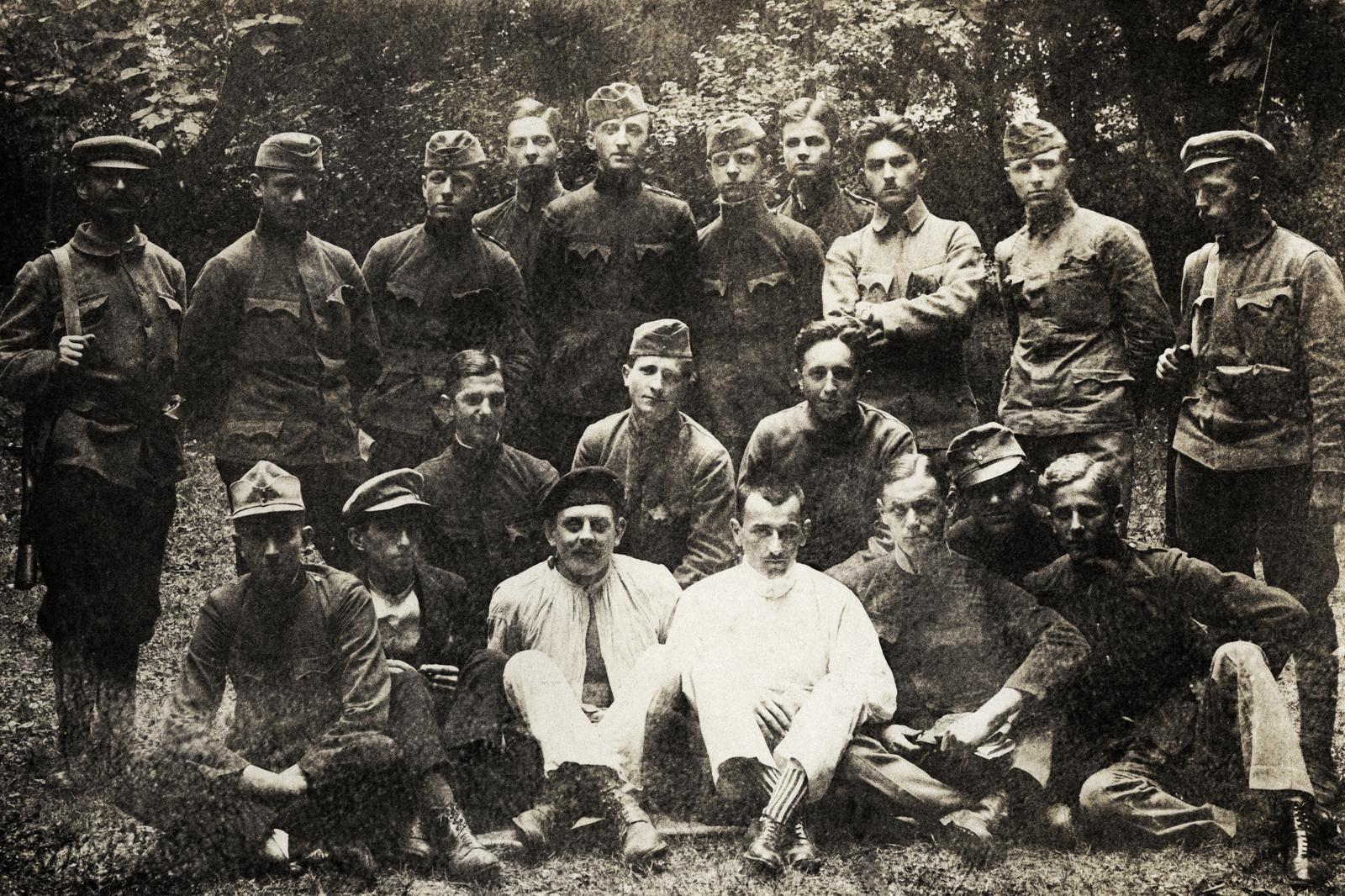 1919, Kieselbach Galéria, katona, csoportkép, Fortepan #295994