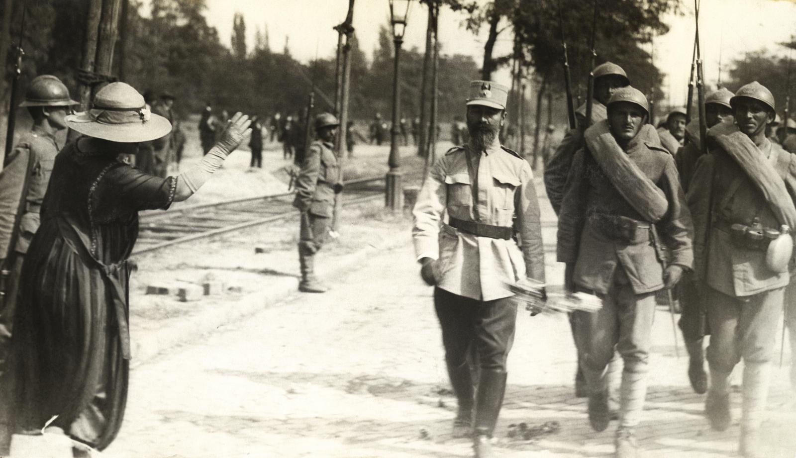 1919, Kieselbach Galéria, helmet, French solider, Fortepan #296048