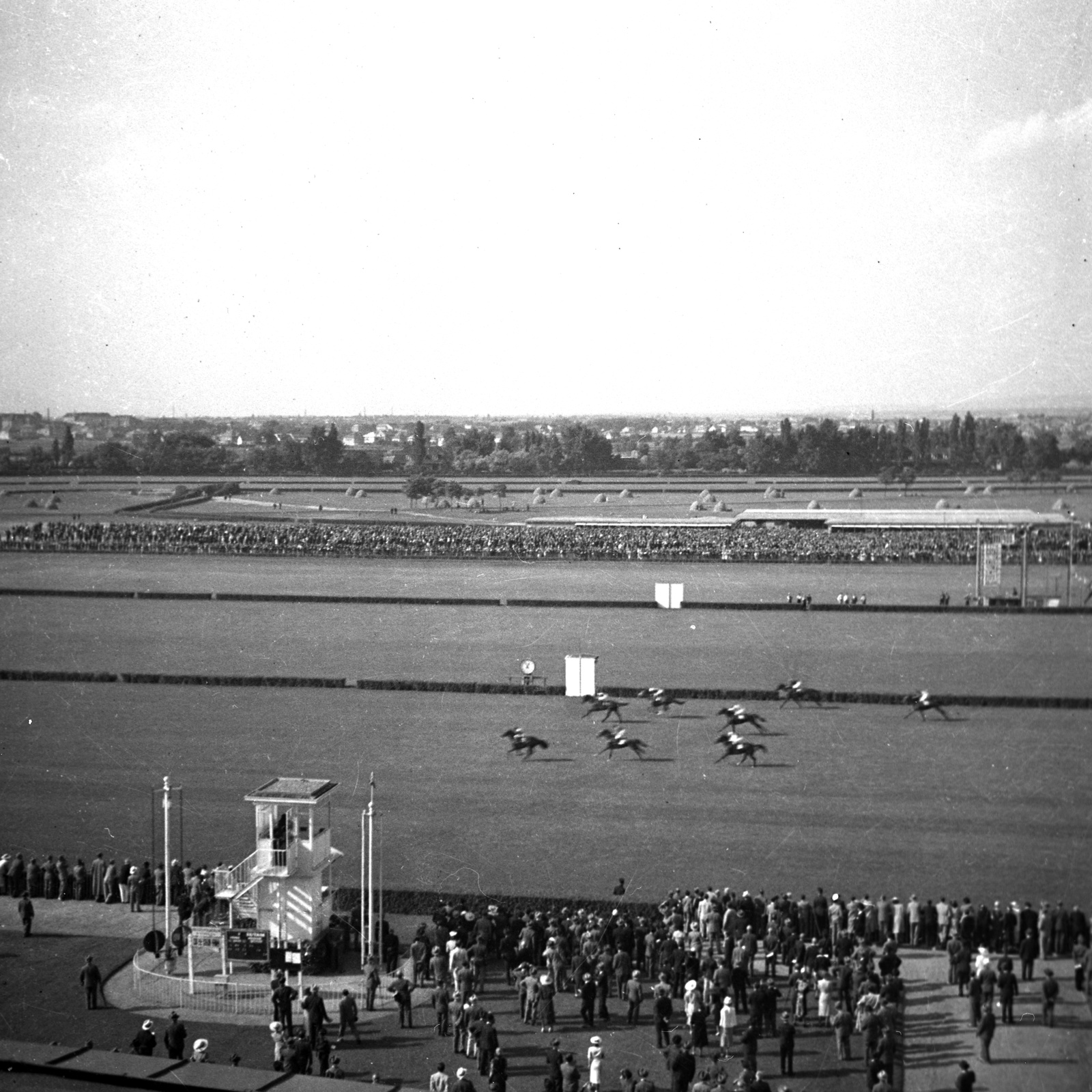 Hungary, Budapest X., Albertirsai út, Lóversenypálya, futópályák., 1938, Kölcsey Ferenc Dunakeszi Városi Könyvtár / Petanovits fényképek, horse race, Budapest, Fortepan #29606