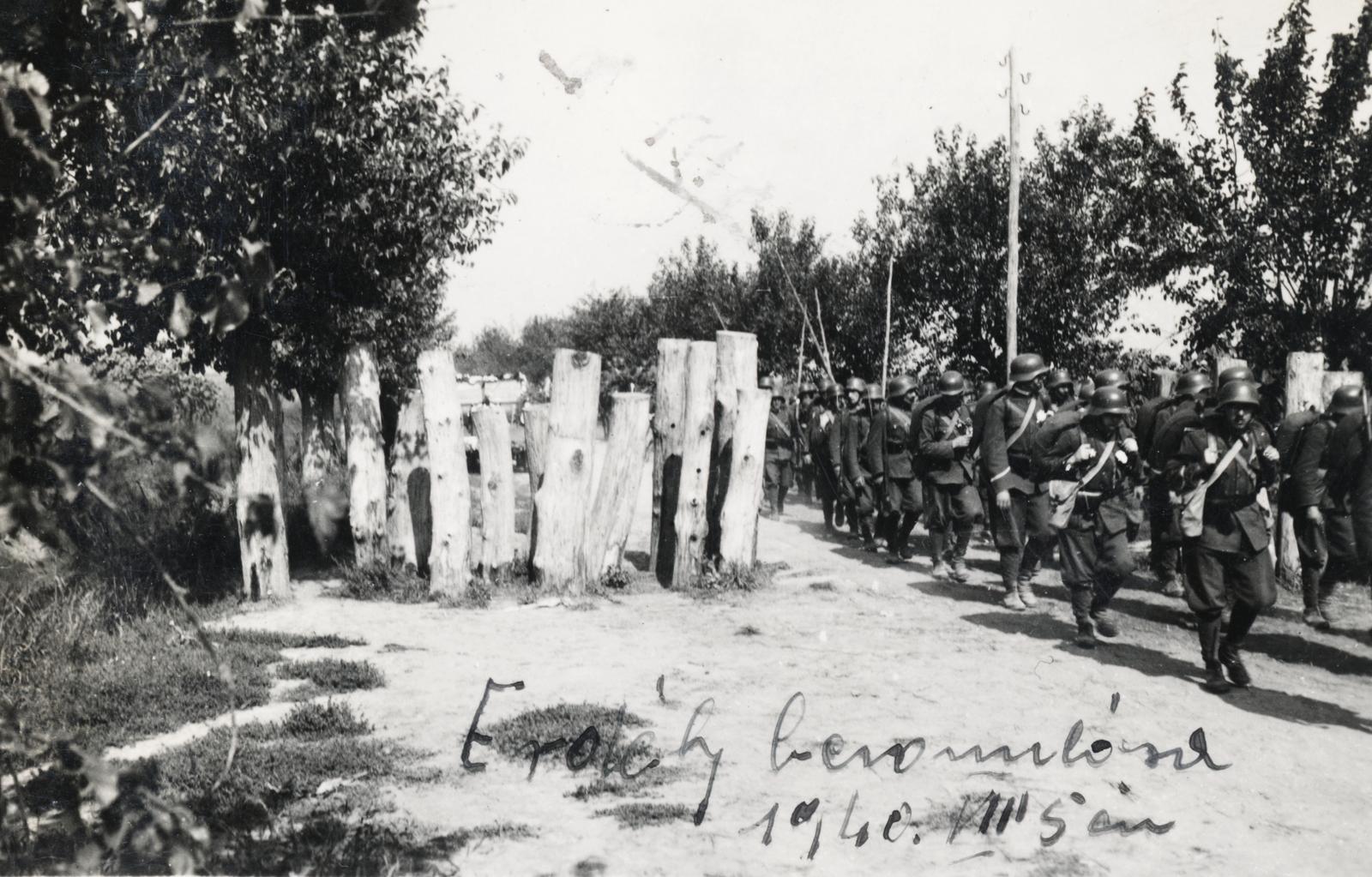 1940, Szegő István, anti-tank obstacles, conscription, Fortepan #296150