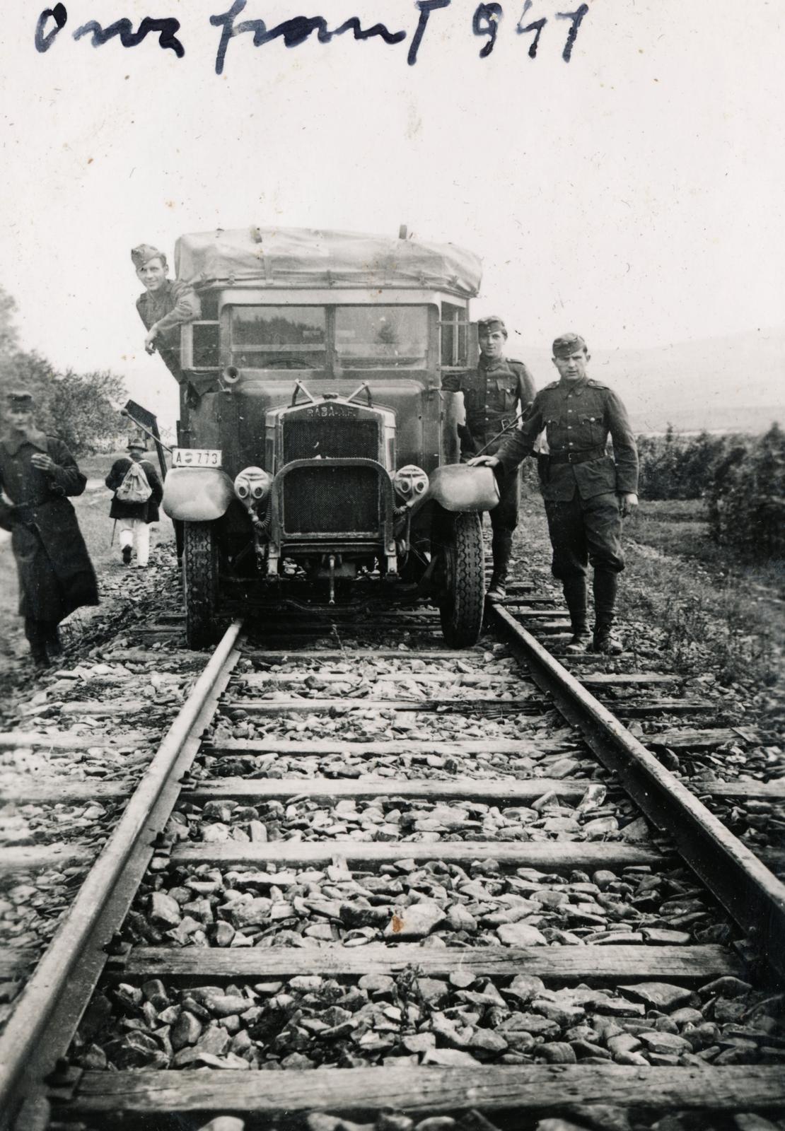 1941, Szegő István, commercial vehicle, rails, Rába-brand, Fortepan #296165