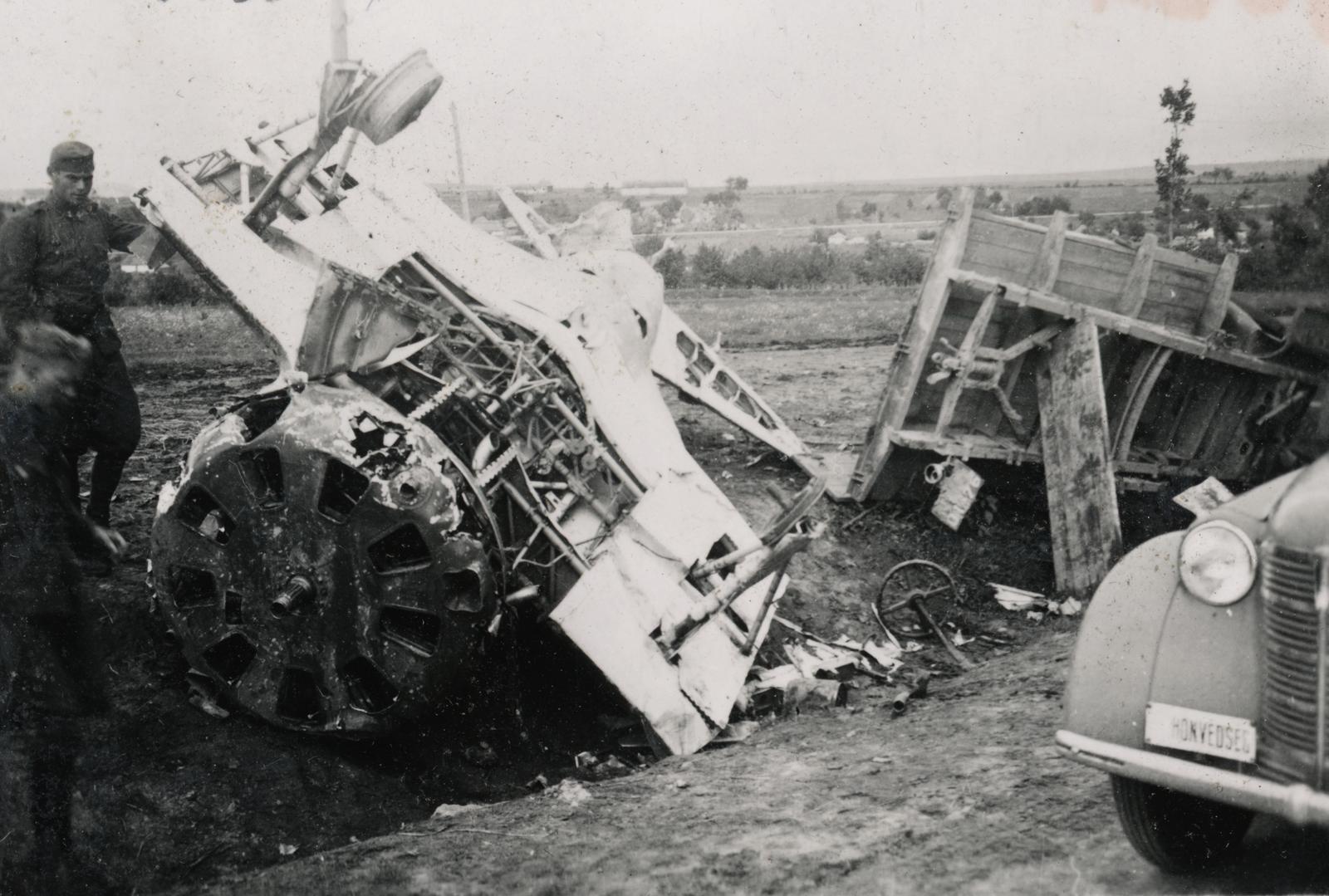 1941, Szegő István, wreck, Polikarpov-brand, Fortepan #296167