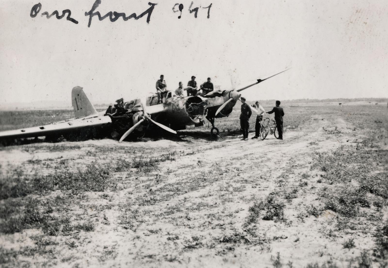 1941, Szegő István, járműroncs, Tupoljev-márka, Tupoljev SZB, Tupoljev SB-2M-103, Fortepan #296168