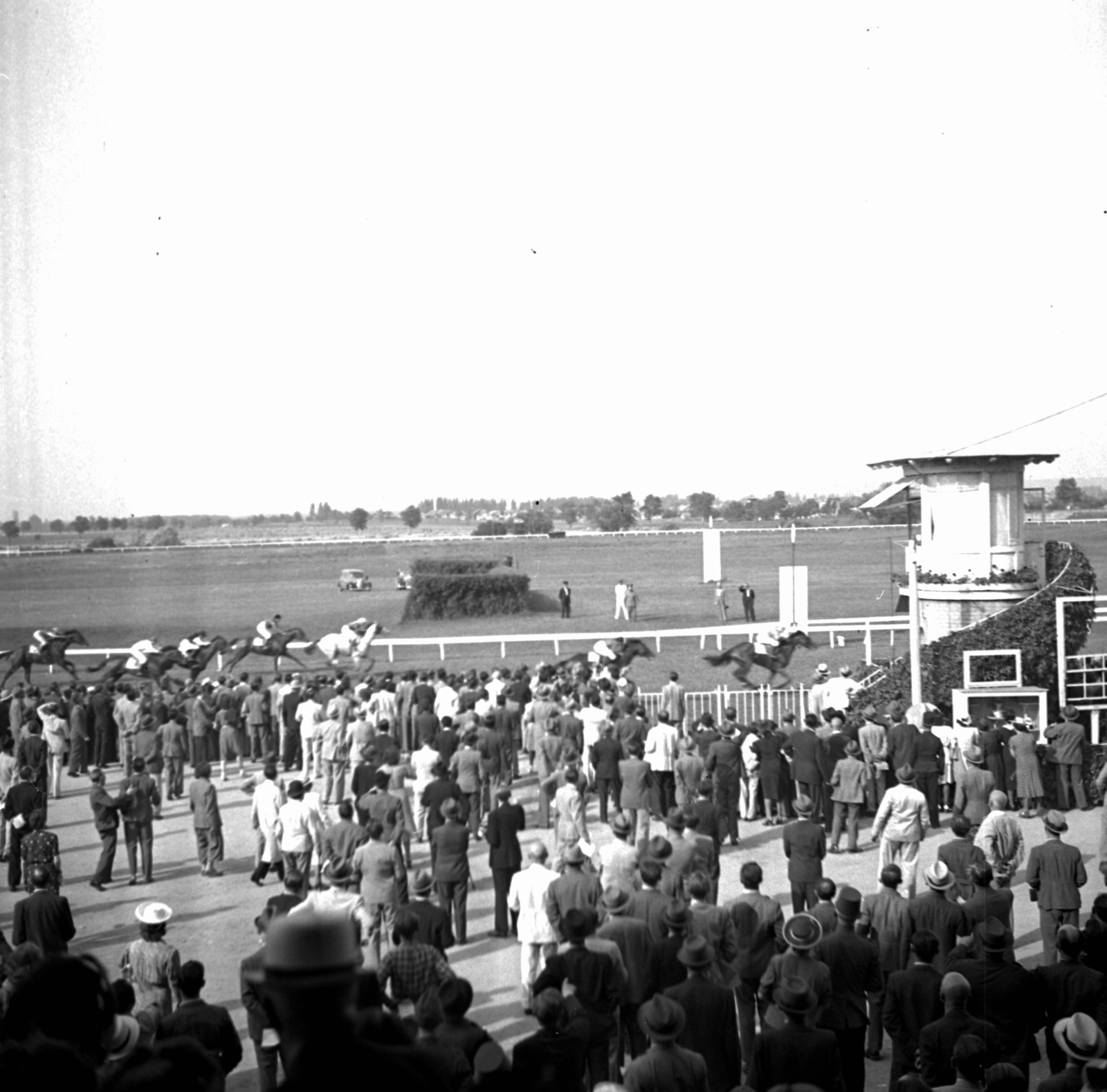 Hungary, Budapest IV., Káposztásmegyeri lóversenypálya., 1938, Kölcsey Ferenc Dunakeszi Városi Könyvtár / Petanovits fényképek, horse race, Budapest, Fortepan #29675