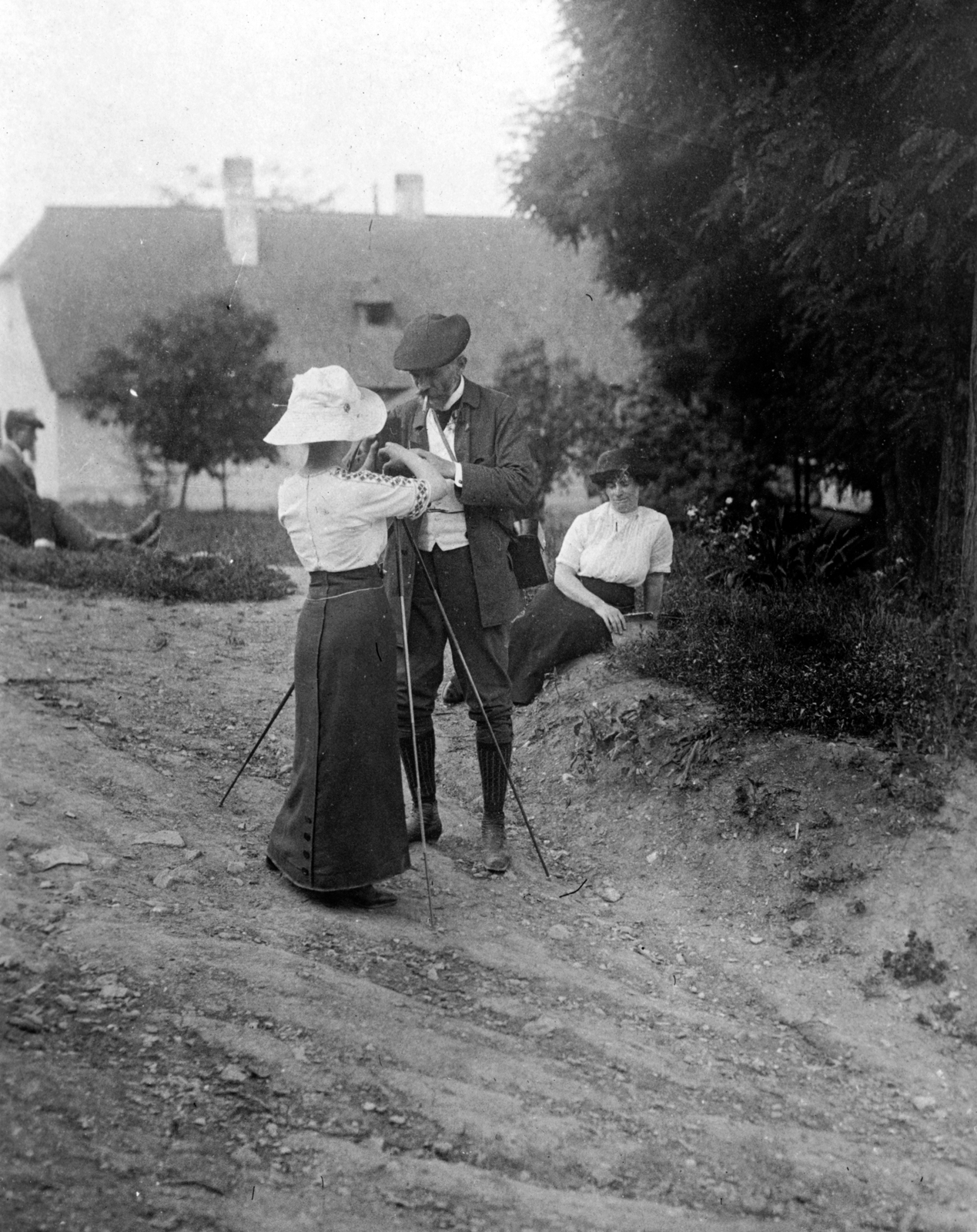 középen Cholnoky Jenő földrajztudós., 1912, Cholnoky Tamás, village, photography, camera, Fortepan #29773