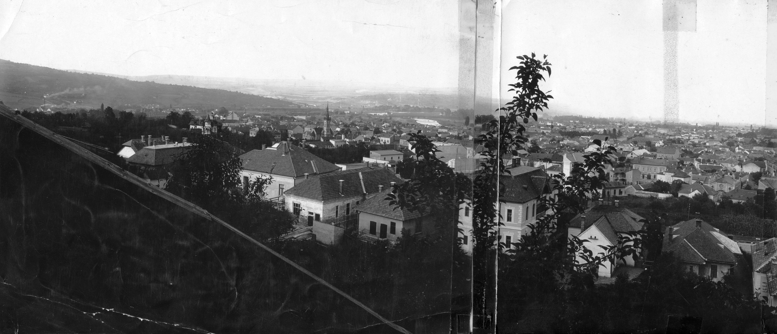 Romania,Transylvania, Cluj-Napoca, látkép a Fellegvár felől., 1912, Cholnoky Tamás, panoramic photography, Fortepan #29778