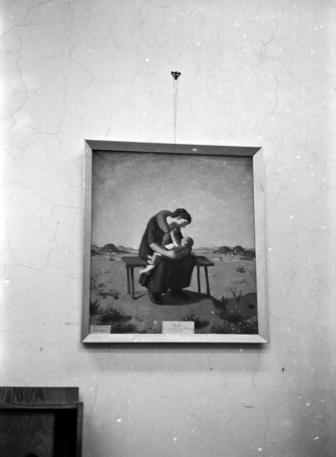 Hungary, Fényes Adolf: Anya gyermekével című festménye (1932)., 1977, Németh Tamás, painting, reproduction painting, Fortepan #29915