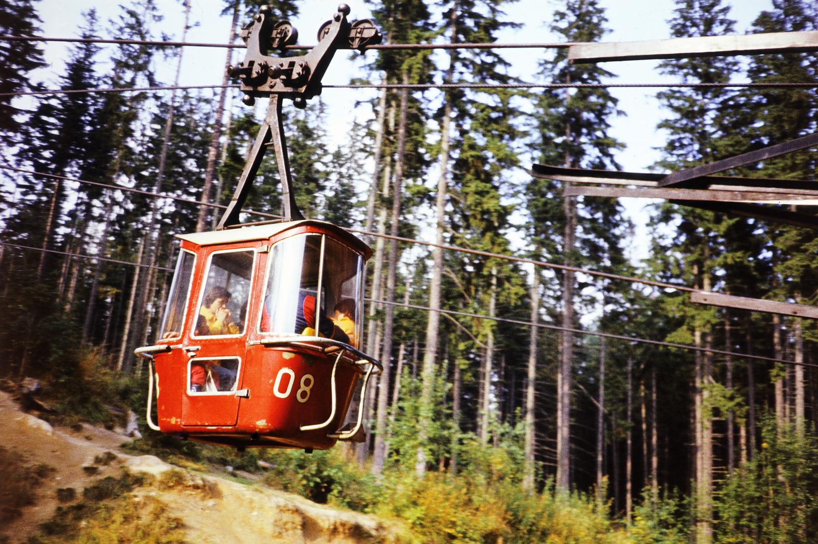 Szlovákia, Magas-Tátra, Tátralomnic - Kőpataki-tó közötti lanovka., 1973, Gépész, Fortepan #300052