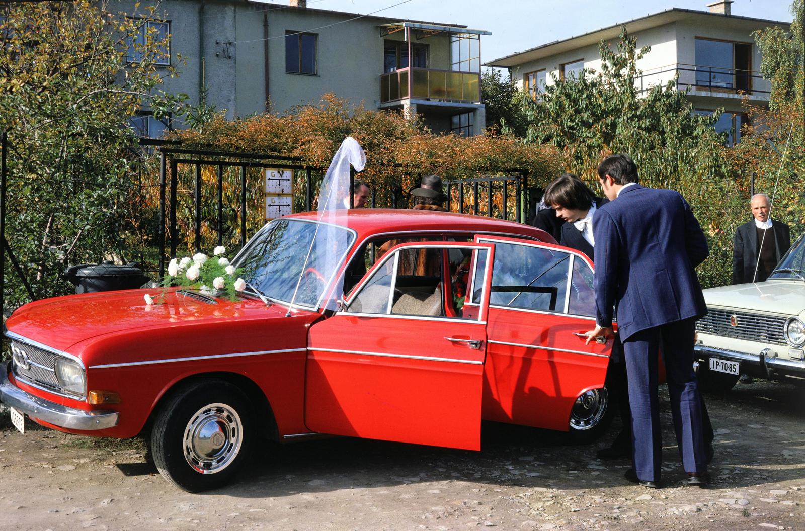 1978, Gépész, rendszám, Audi 100, esküvő, Fortepan #300057