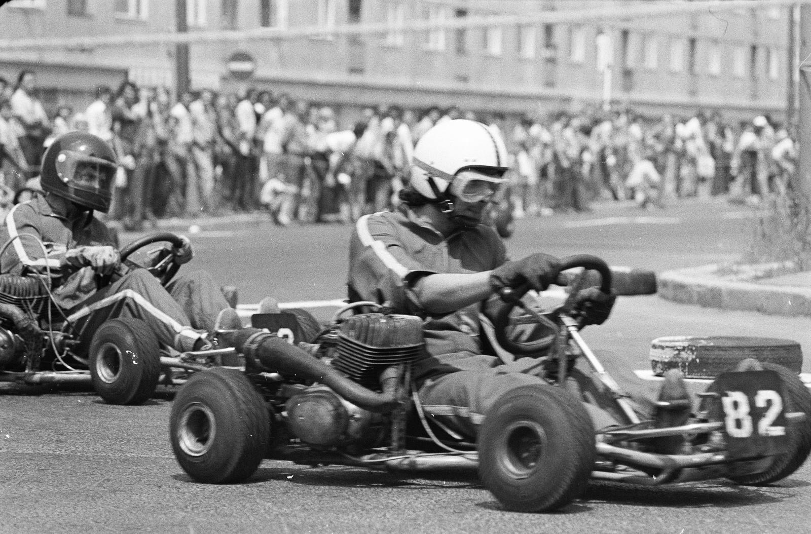 Hungary, Győr, Adyváros, Kodály Zoltán (Munkásőr) utca, gokartverseny., 1978, Illés Zoltán, Fortepan #300186