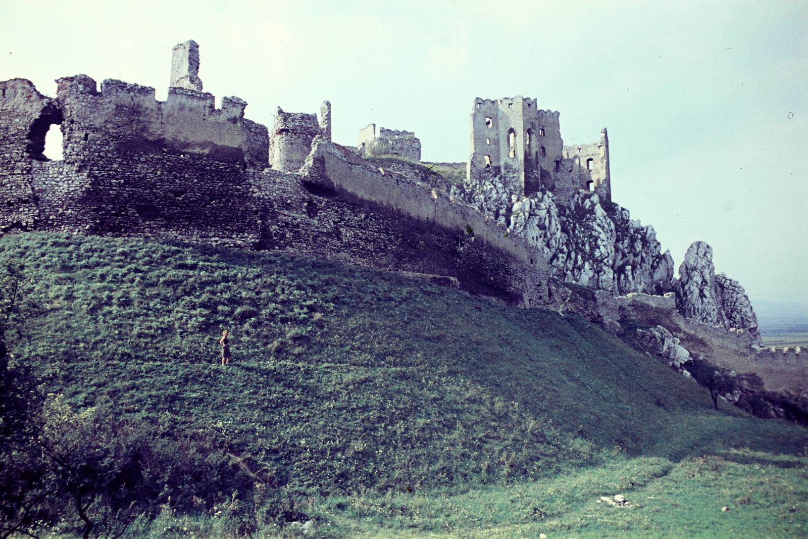Szlovákia, Beckó, a vár romjai., 1963, Inkey Tibor, várrom, színes, Fortepan #300315