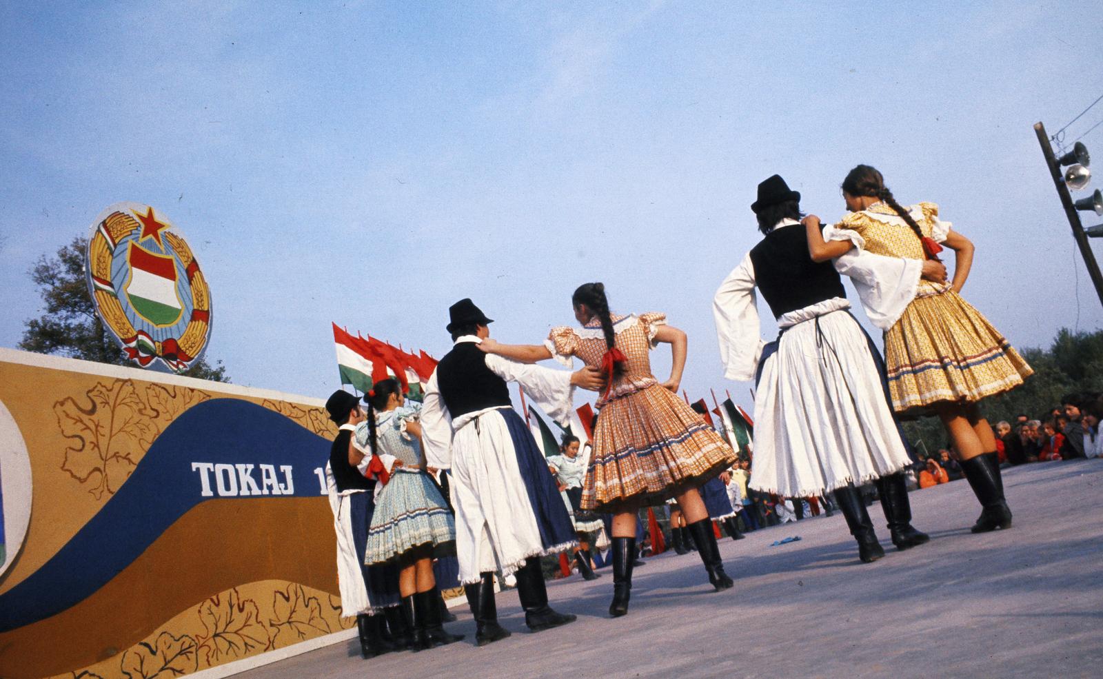 1980, Inkey Tibor, színes, háttal, címer, néptánc, Fortepan #300334