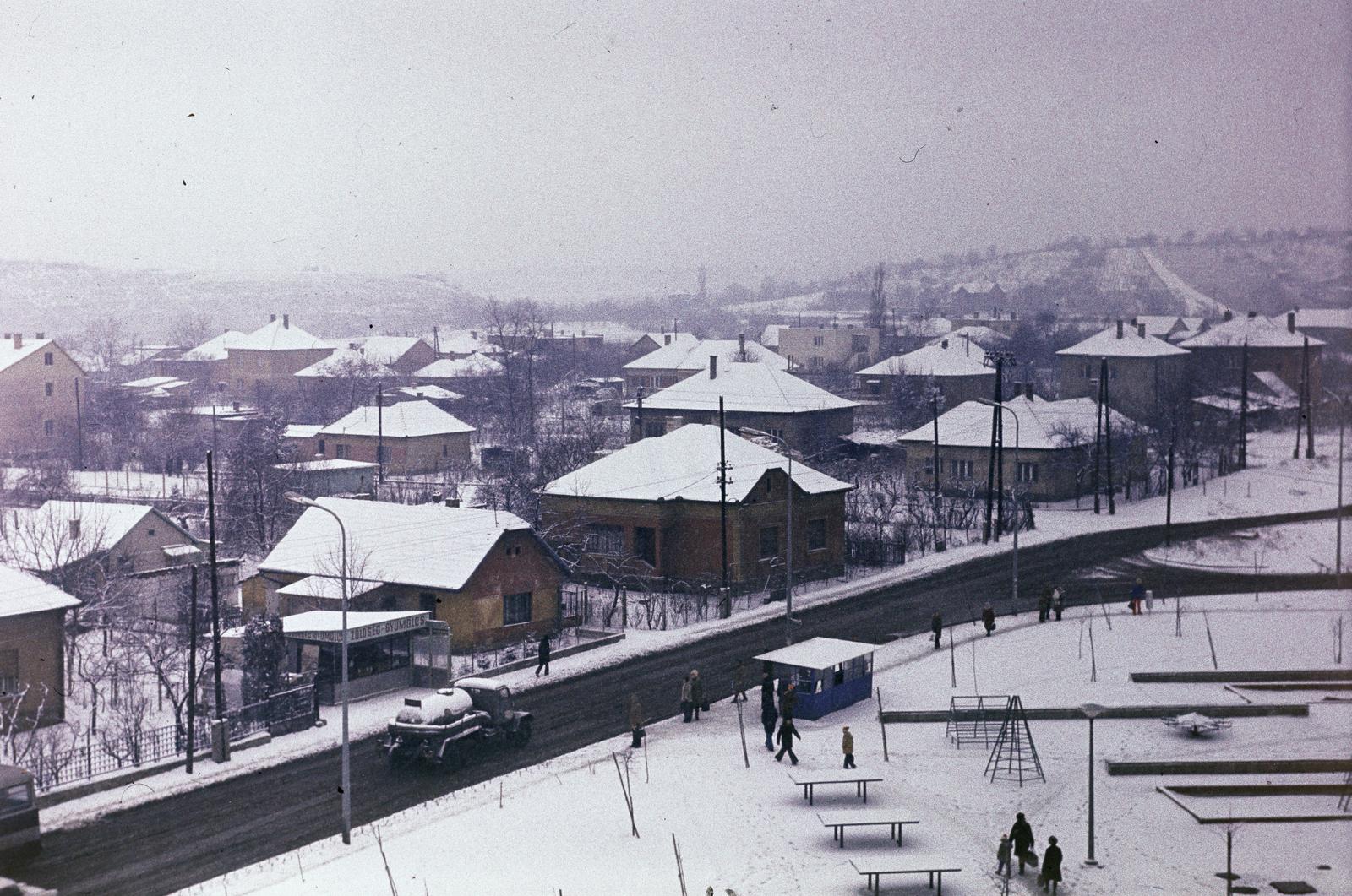 1970, Karácsony Iván, havas táj, Fortepan #300383