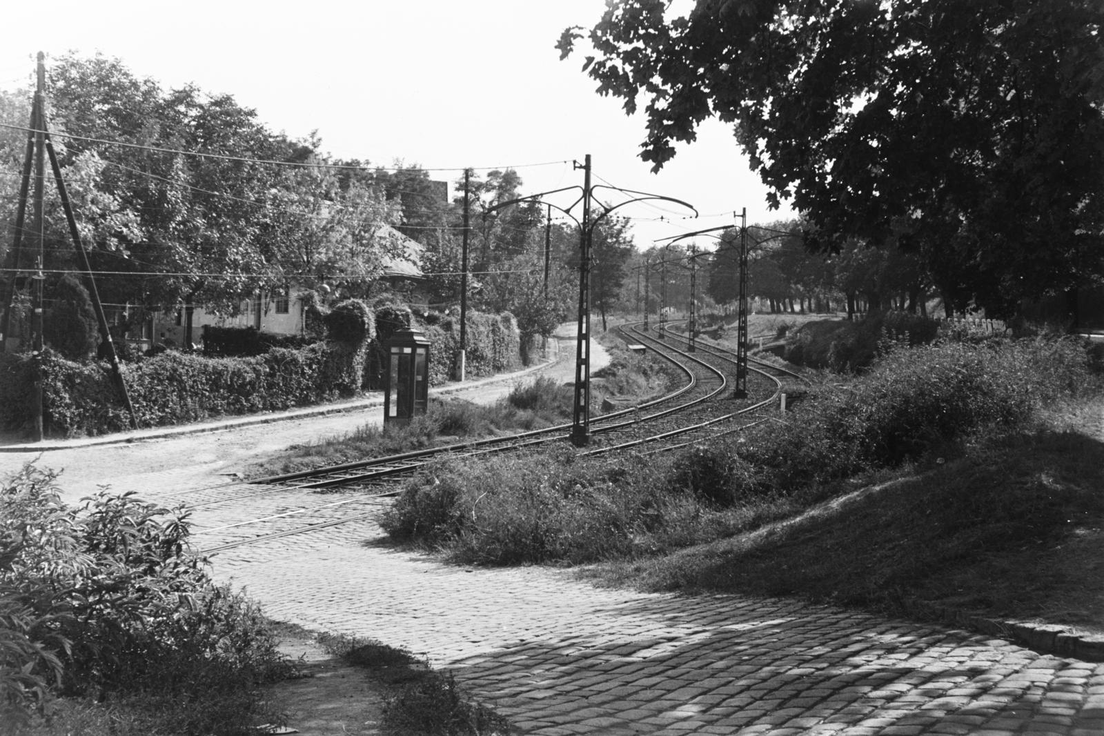Hungary, Budapest XII., Németvölgyi út a Nagysalló utca kereszteződésénél., 1955, Szalay János, Budapest, Fortepan #300793