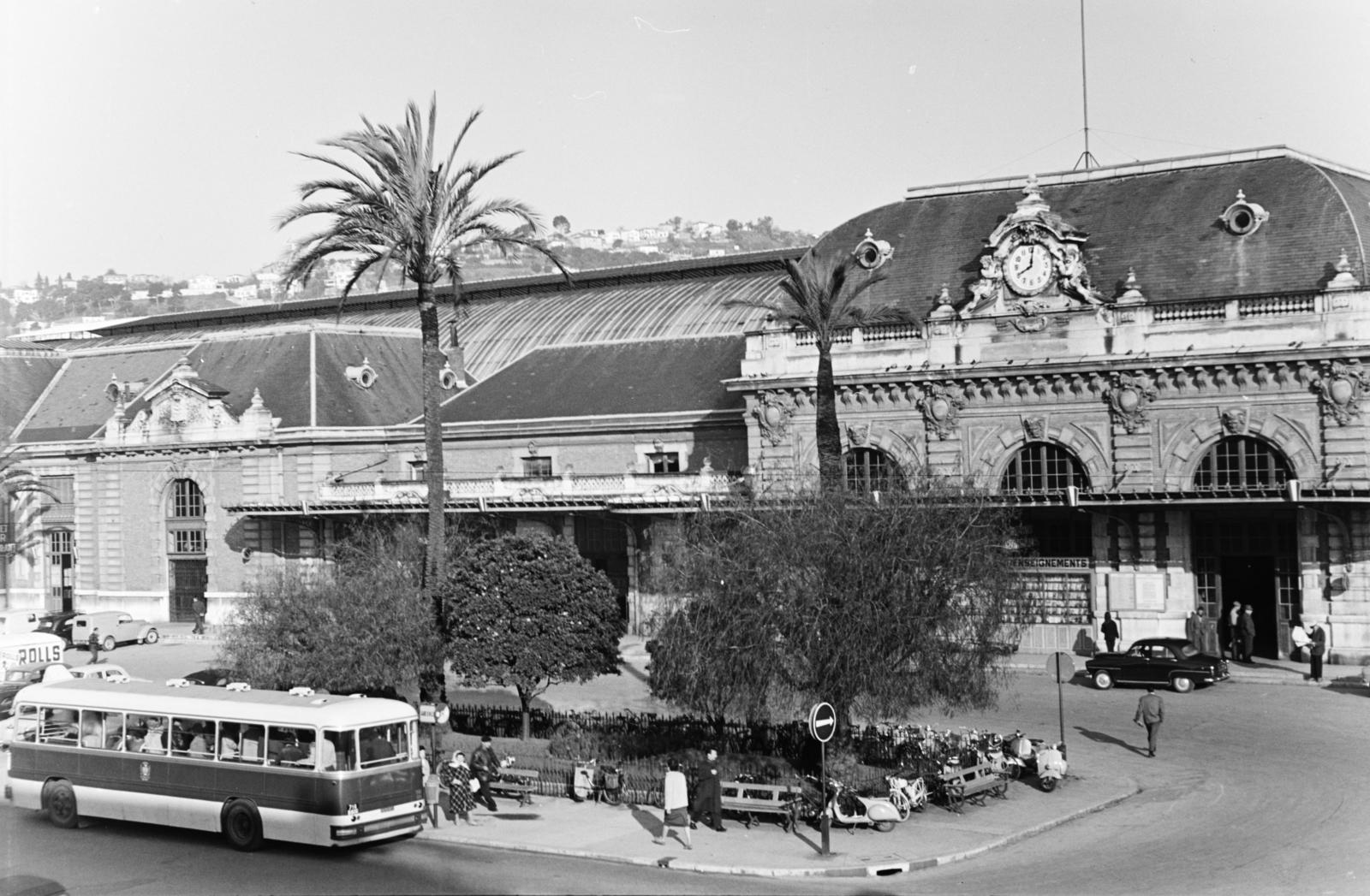 Franciaország, Nizza, pályaudvar., 1961, Szalay János, Fortepan #300870