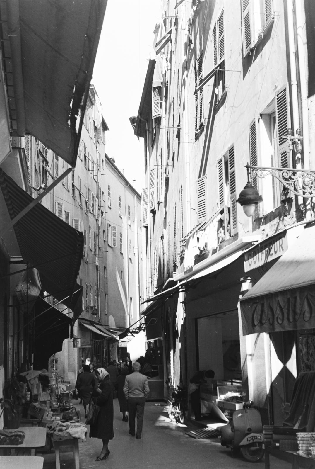 France, Nice, Rue du Marché., 1961, Szalay János, Fortepan #300873