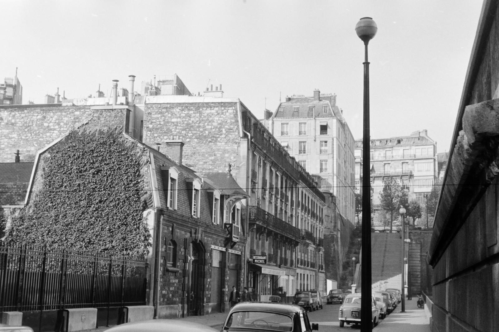 France, Paris, Rue de la Manutention, a lépcső felső végénél az Avenue du Président-Wilson., 1960, Szalay János, Fortepan #300989