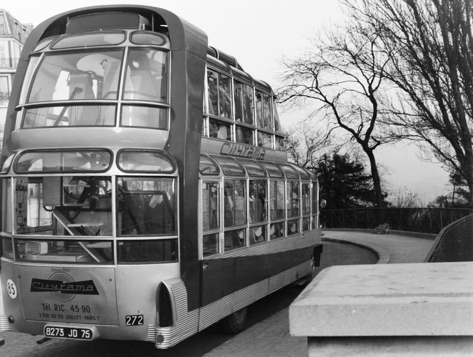 1960, Szalay János, Cityrama-szervezet, Citroen-márka, városnézés, rendszám, emeletes autóbusz, Fortepan #301007