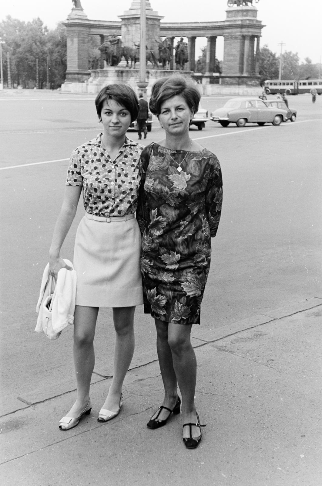 1966, Szalay János, kettős portré, nyári ruha, szandál, Fortepan #301268