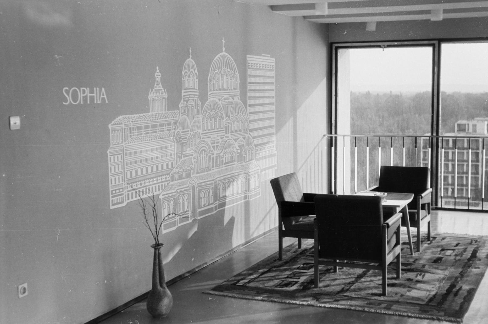 Hungary,Lake Balaton, Siófok, Európa szálló, társalgó., 1969, Szalay János, Fortepan #301294