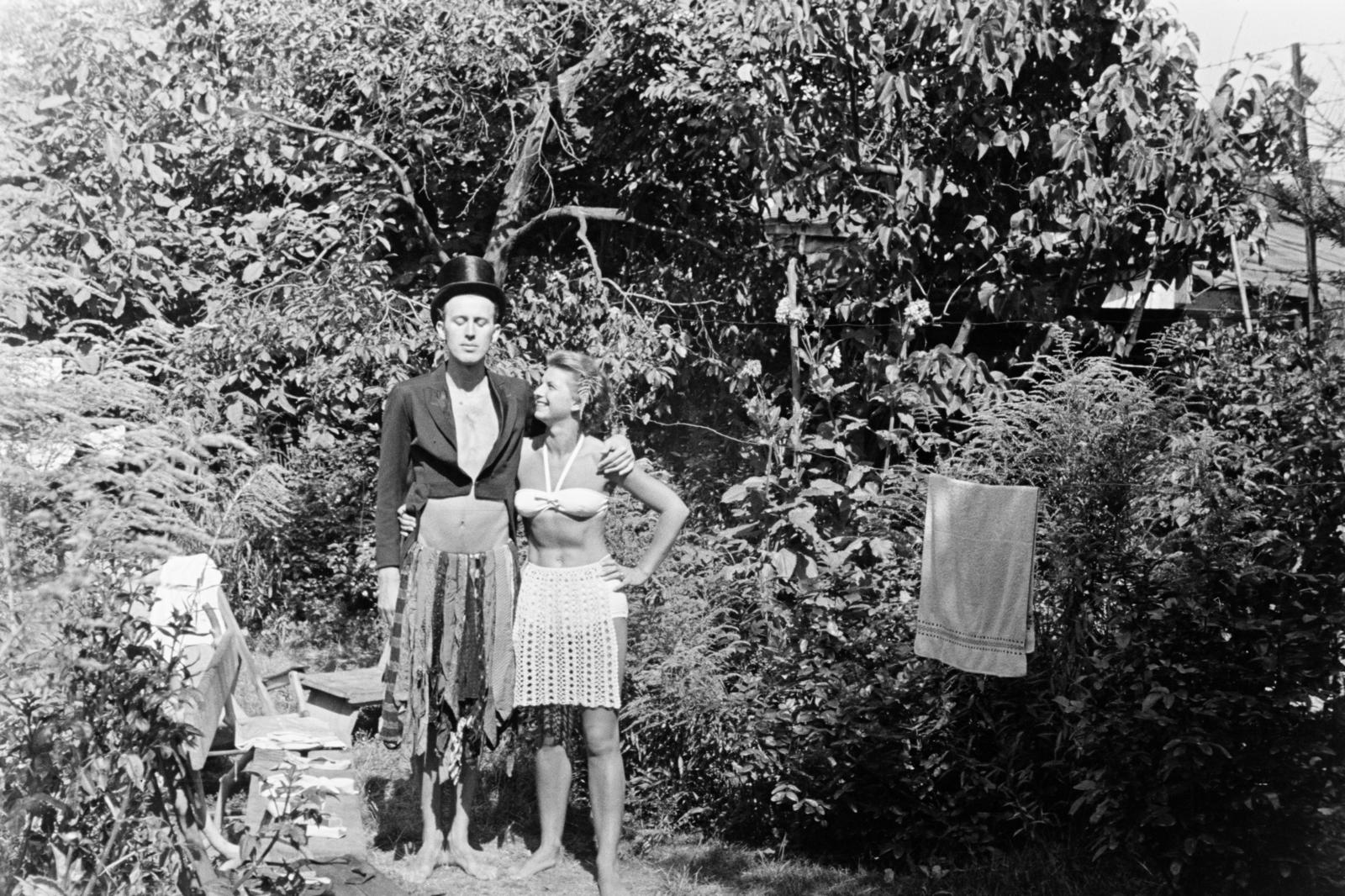 1958, Szalay János, costume, fun, Fortepan #301397