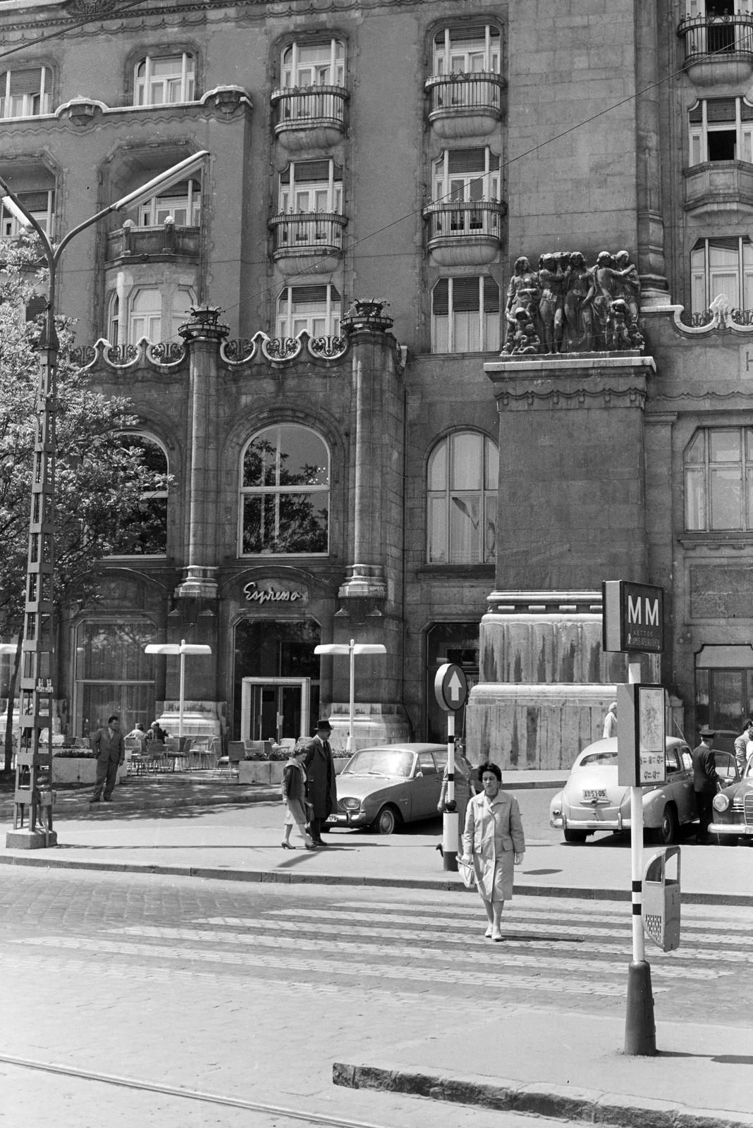 1962, Szalontai Tamás, gyalogátkelő, gyógyintézmény, szecesszió, Fortepan #301817