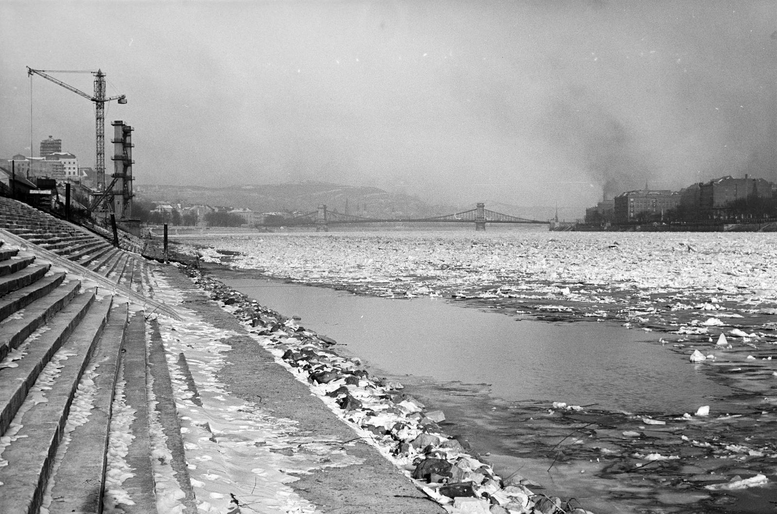 1963, Szalontai Tamás, jégzajlás, Fortepan #301849