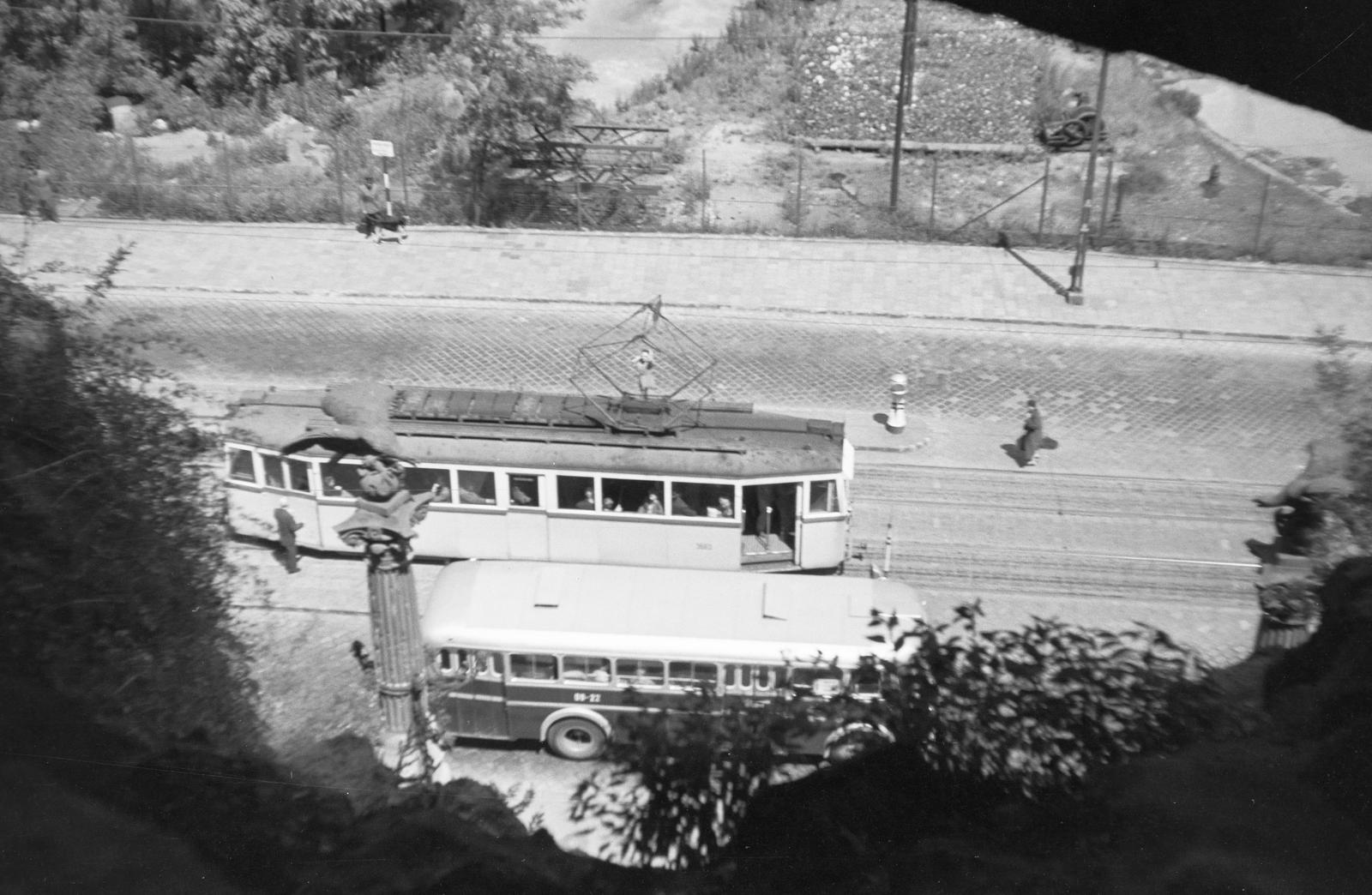 1964, Szalontai Tamás, csibi lamp, bus, plan view, tram, Fortepan #301893