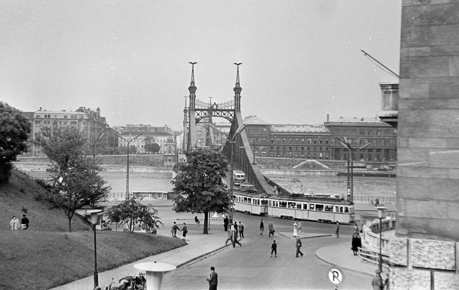 1964, Szalontai Tamás, tram, bridge, picture, Fortepan #301899