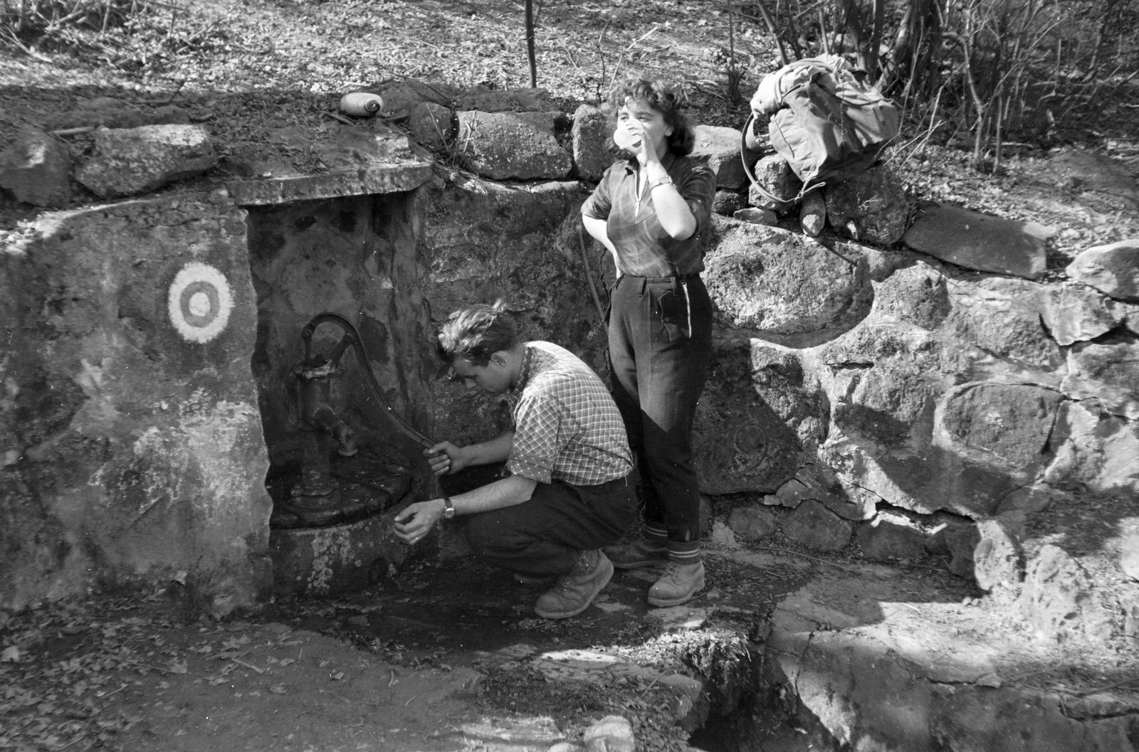 1959, Szalontai Tamás, nyomóskút, forrás, pihenőhely, Fortepan #301942