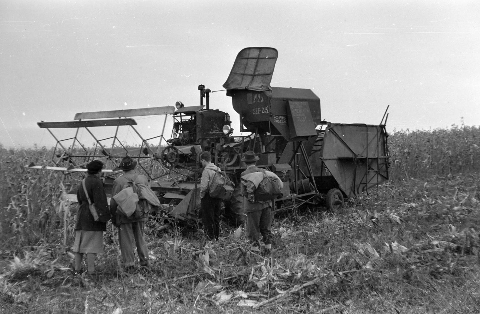 1960, Szalontai Tamás, kíváncsiság, kombájn, Fortepan #301957