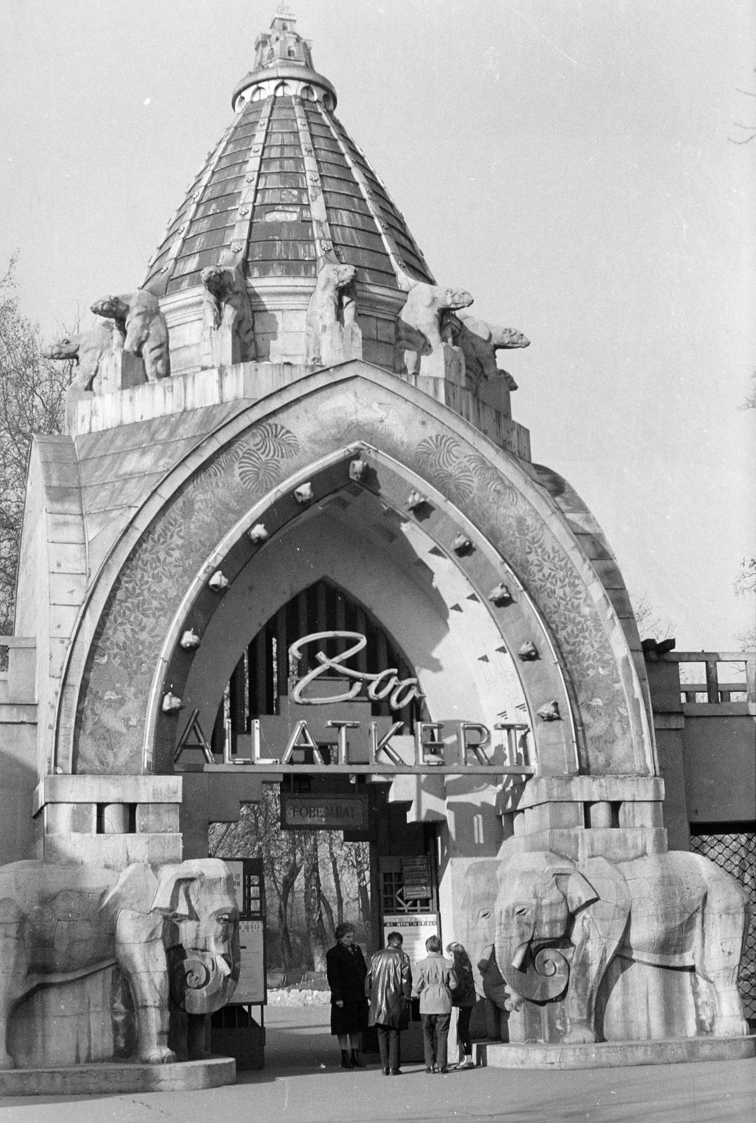 1965, Szalontai Tamás, Kós Károly-terv, bejárat, állatkert, Fortepan #302018