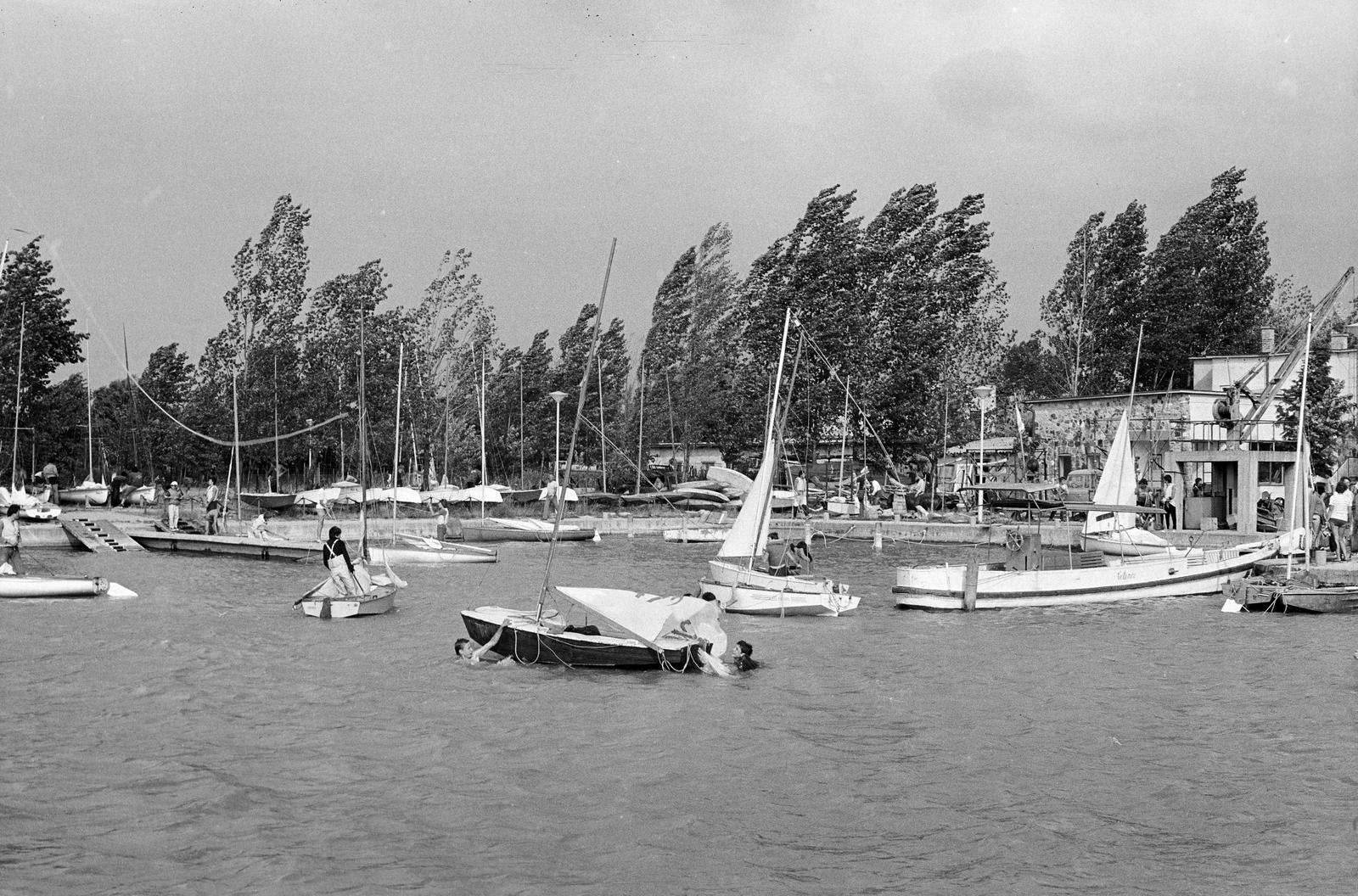 1980, Szalontai Tamás, vitorláshajó, kikötő, Fortepan #302114