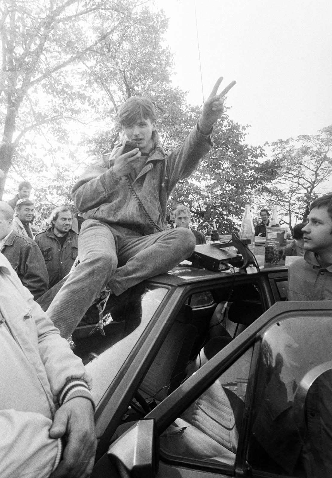 1990, Szebeni András, utca, autón ülni, Fortepan #302155