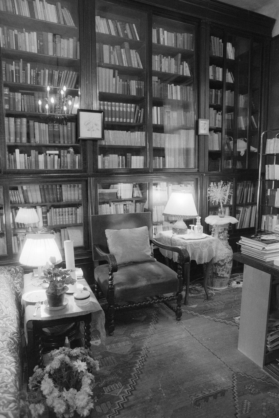 1988, Szebeni András, bookcase, interior, Fortepan #302391