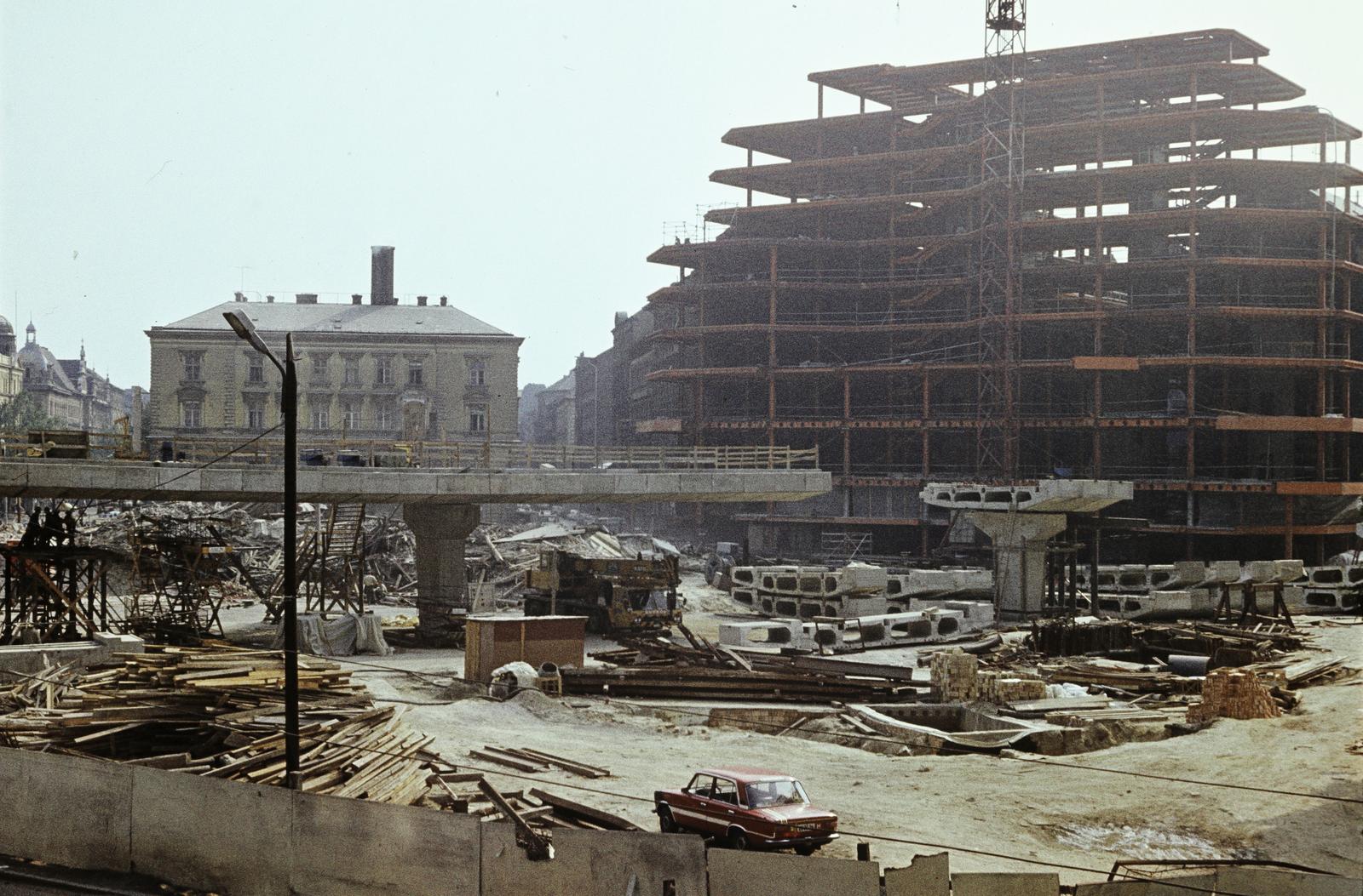 1981, Szomolányi József, construction, colorful, overpass, rf-concrete, Fortepan #302621