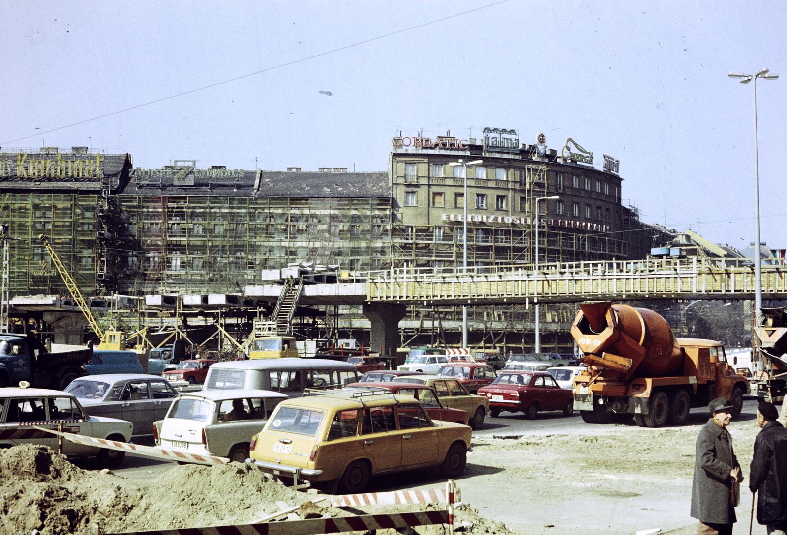 1981, Szomolányi József, rendszám, építkezés, színes, felüljáró, betonkeverő, Fortepan #302650