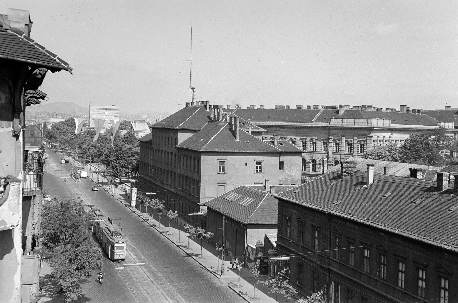 1970, Szomolányi József, street view, public transport, tram, Fortepan #302675