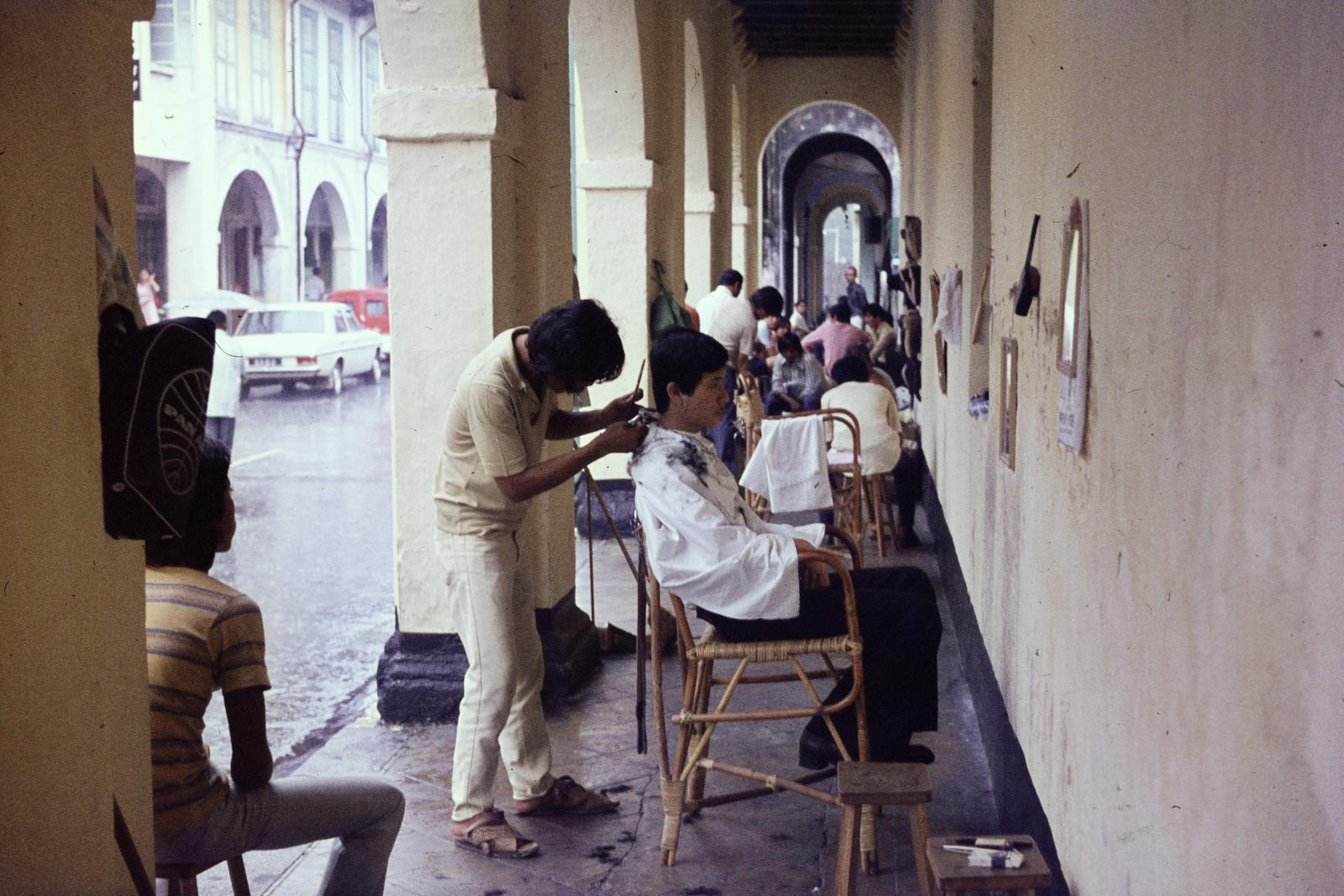 1977, Szomolányi József, colorful, archway, hairdresser, Fortepan #302703